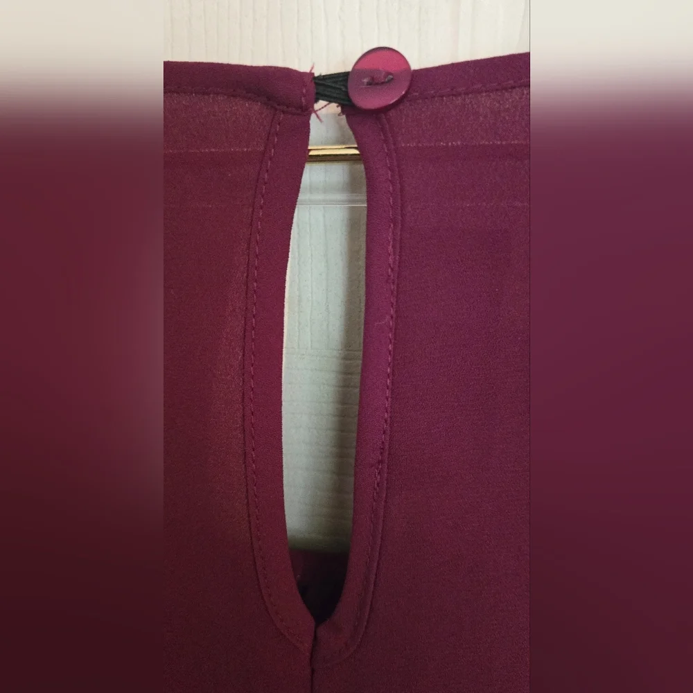 Iz Byer Purple Long Sleeve Flowy Blouse with Studs On Sleeves - Picture 9 of 12